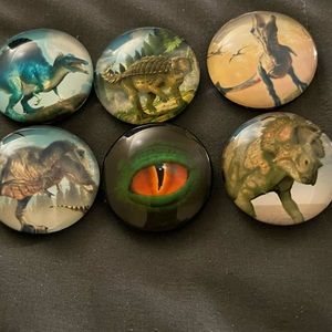A new set of dinosaur refrigerator magnets